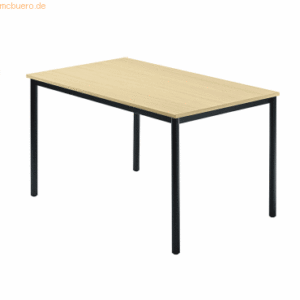 mcbuero.de Besprechungstisch 1200x800mm Ahorn Fuß Vierkantrohr schwarz