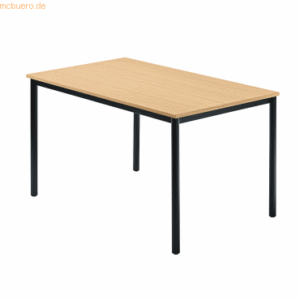 mcbuero.de Besprechungstisch 1200x800mm Buche Fuß Vierkantrohr schwarz