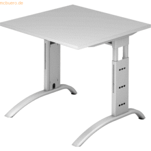 mcbuero.de Schreibtisch 80x80cm höhenverstellbar bis 85cm Grau