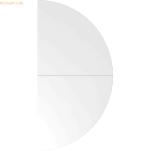 mcbuero.de Anbautisch 160x80cm 2xViertelkreis/Fuß Weiß/Weiß