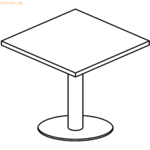 mcbuero.de Säulentisch 80x80cm Ahorn/schwarz