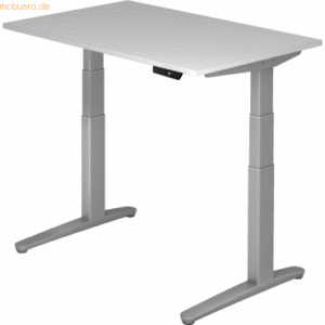 mcbuero.de Sitz-Steh-Schreibtisch elektrisch 120x80cm Grau/Silber