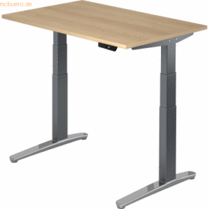 mcbuero.de Sitz-Steh-Schreibtisch elektrisch 120x80cm Eiche/Graphit-al