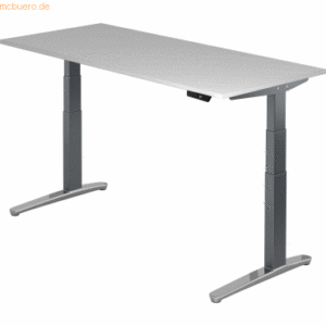 mcbuero.de Sitz-Steh-Schreibtisch elektrisch 180x80cm Grau/Graphit-alu