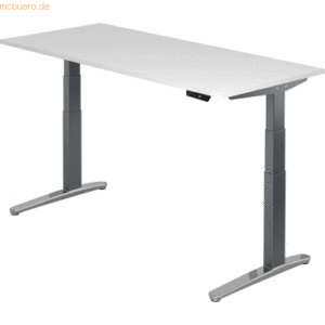 mcbuero.de Sitz-Steh-Schreibtisch elektrisch 180x80cm Weiß/Graphit-alu