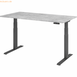 mcbuero.de Sitz-Steh-Schreibtisch elektrisch 160x80cm Beton/Silber