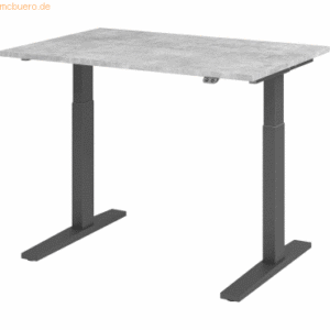 mcbuero.de Sitz-Steh-Schreibtisch elektrisch 120x80cm Beton/Graphit