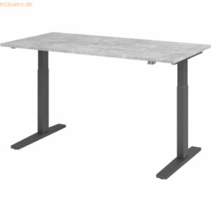 mcbuero.de Sitz-Steh-Schreibtisch elektrisch 160x80cm Beton/Graphit