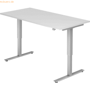 mcbuero.de Sitz-Steh-Schreibtisch elektrisch 160x80cm Weiß/Silber