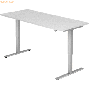 mcbuero.de Sitz-Steh-Schreibtisch elektrisch 180x80cm Weiß/Silber
