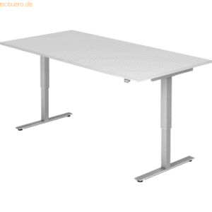 mcbuero.de Sitz-Steh-Schreibtisch elektrisch 200x100cm Weiß/Silber