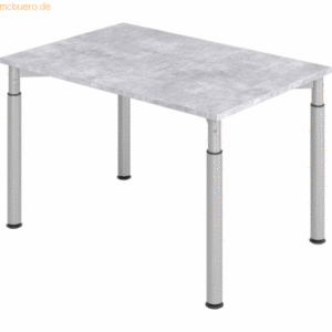 mcbuero.de Schreibtisch 120x80cm Beton/Silber