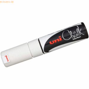 6 x Uni-Ball Kreidemarker Uni Chalk PWE-8K 8mm weiß