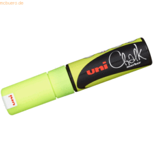 6 x Uni-Ball Kreidemarker Uni Chalk PWE-8K 8mm gelb