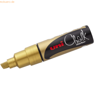 6 x Uni-Ball Kreidemarker Uni Chalk PWE-8K 8mm gold
