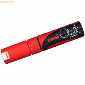 6 x Uni-Ball Kreidemarker Uni Chalk PWE-8K 8mm rot
