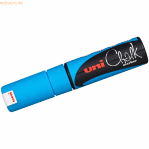 6 x Uni-Ball Kreidemarker Uni Chalk PWE-8K 8mm hellblau