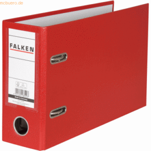 10 x Falken Ordner A5 quer PP 80mm rot