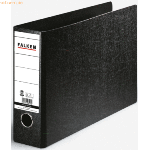 12 x Falken Ordner A4 quer Hartpappe 80mm schwarz