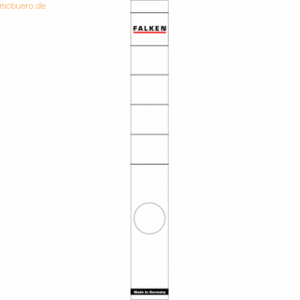 10 x Falken Ordnerrückenschilder 36x290mm selbstklebend weiß VE=10 Stü