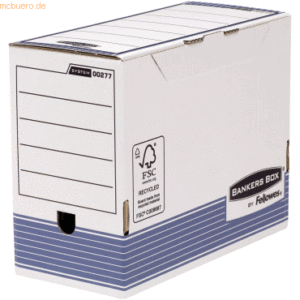 10 x Bankers Box Archivschachtel A4 15cm weiß/blau FSC