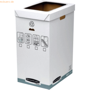 5 x Bankers Box Recycling-Behälter BxHxT 30x60x50cm Karton weiß