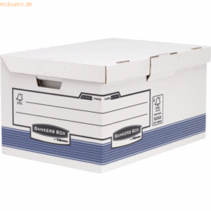 Bankers Box Klappdeckelbox Maxi BxHxT 39x31x56cm weiß/blau