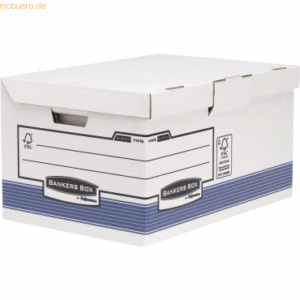 Bankers Box Klappdeckelbox Maxi BxHxT 39x31x56cm weiß/blau VE=2 Stück