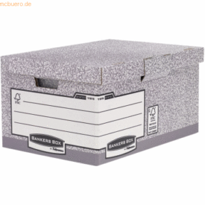 10 x Bankers Box Klappdeckelbox Maxi BxHxT 39x31x56cm grau