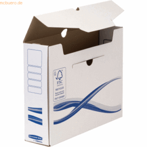 Bankers Box Archivschachtel Basic 80mm 70x250x325mm weiß/blau VE=10 St