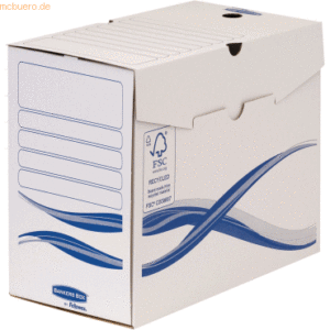 Bankers Box Archivschachtel Basic 150mm 147x250x325mm weiß/blau VE=10