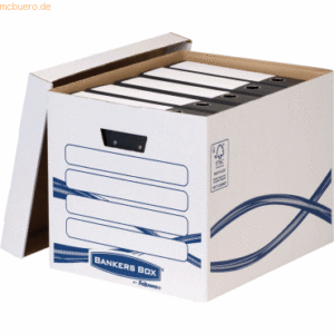 10 x Bankers Box Archivbox Hoch Bankers Box Basic 333x320x410mm weiß/b