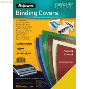 Fellowes Deckblätter A4 Lederstruktur 250g/qm VE=100 Stück gelb