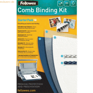 Fellowes Plastikbindung Starter-Kit für 10 Bindungen 30-teilig
