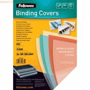 Fellowes Präsentationsdeckblatt A4 PVC 180Mic transparent VE=100 Stück