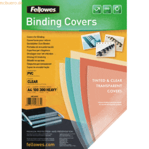 Fellowes Deckblatt A4 300mic PVC transparent VE=100 Stück