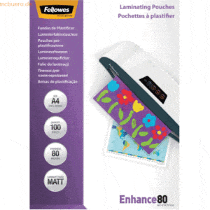 Fellowes Laminierfolien Enhance A4 80mic matt VE=100 Stück