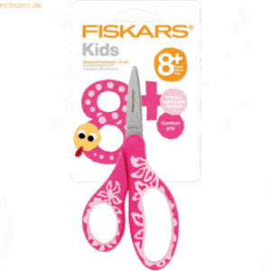 Fiskars Kinderschere 15cm pink Blumen beidhändig