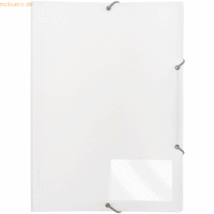 10 x Foldersys Eckspannmappe A4 PP mit Klappen vollfarbig weiß