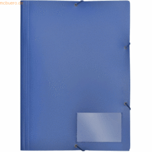 10 x Foldersys Eckspannmappe A4 PP mit Klappen vollfarbig blau