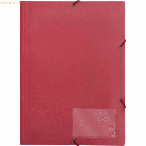 10 x Foldersys Eckspannmappe A4 PP mit Klappen vollfarbig rot