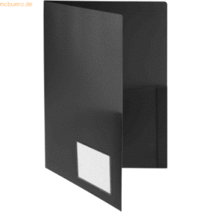 Foldersys Angebotsmappe A4 PP runde Taschen vollfarbig schwarz