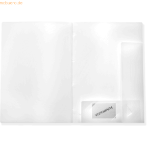 10 x Foldersys Angebotsmappe A4 PP mit Sichttasche vollfarbig weiß