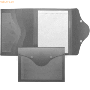 Foldersys Schreibmappe A4 PP mit Schreibblock Klettverschluss anthrazi