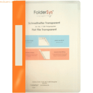 10 x Foldersys Sichthefter A4 PP transparent/orange