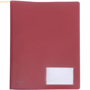 10 x Foldersys Multihefter A4 PP U-Clip/Heftzunge vollfarbig rot