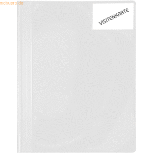 10 x Foldersys Schnellhefter A4+ PP mit Innentaschen vollfarbig weiß