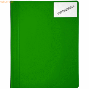 10 x Foldersys Schnellhefter A4+ PP mit Innentaschen vollfarbig grün