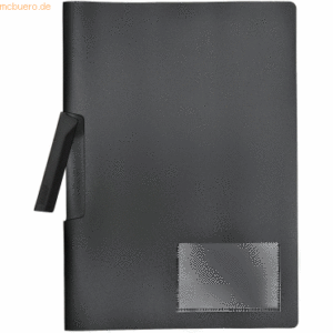 10 x Foldersys Cliphefter A4 PP bis 50 Blatt vollfarbig schwarz