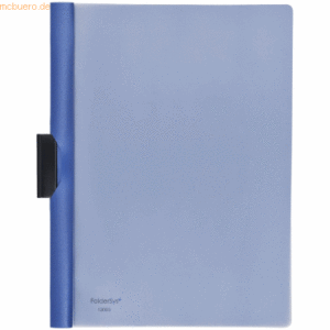 10 x Foldersys Cliphefter A4 PP bis 40 Blatt transluzent blau